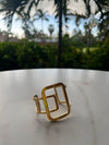Rectangle Gold Plated Cuff Bracelet