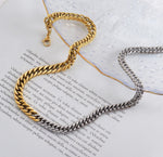 Cuban Link Duo Silver and Gold Necklace