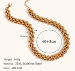 Cable Chain 18k Gold Plated Necklace and Bracelet Set