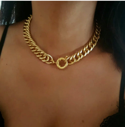 Cuban Link Chain Choker Necklace