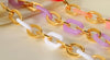 18K Gold Plated Chain Bracelet with Colored Resin Links