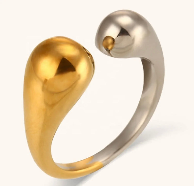 Gold & Silver Duo Open Ring