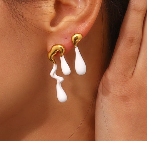 Asymmetrical Water Shape Earrings