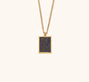 Square Shaped Natural Stone Pendant Necklace