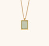 Square Shaped Natural Stone Pendant Necklace