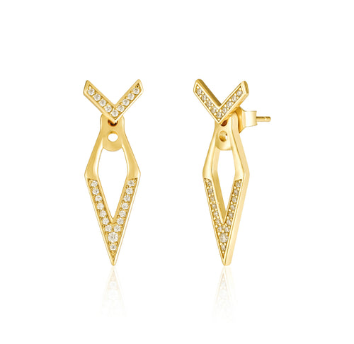 Versatile Zirconia Diamond Studded Dangle Earrings