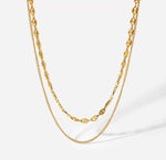 Double Layered Short Chain Link Necklace