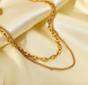 Double Layered Short Chain Link Necklace