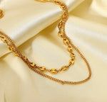 Double Layered Short Chain Link Necklace
