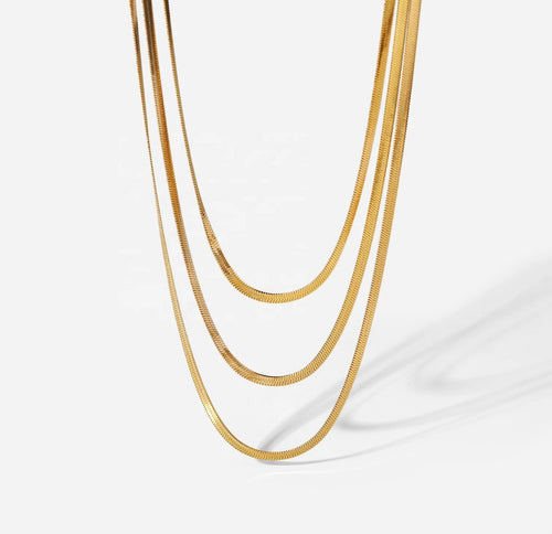 The Herringbone Chain Layer Necklace