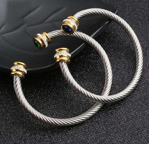 Love Twisted Cable Bangle Bracelet
